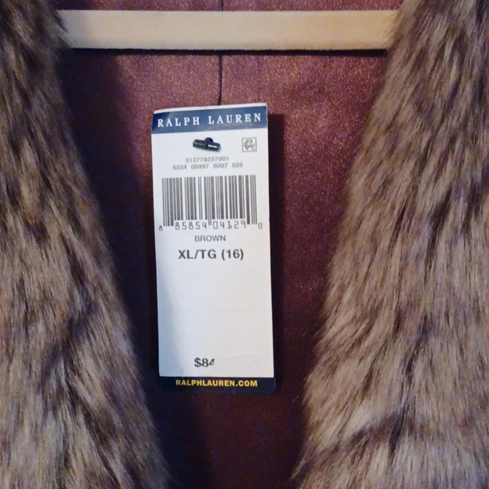 NWT Ralph Lauren Faux Fur vest sz XL (16)